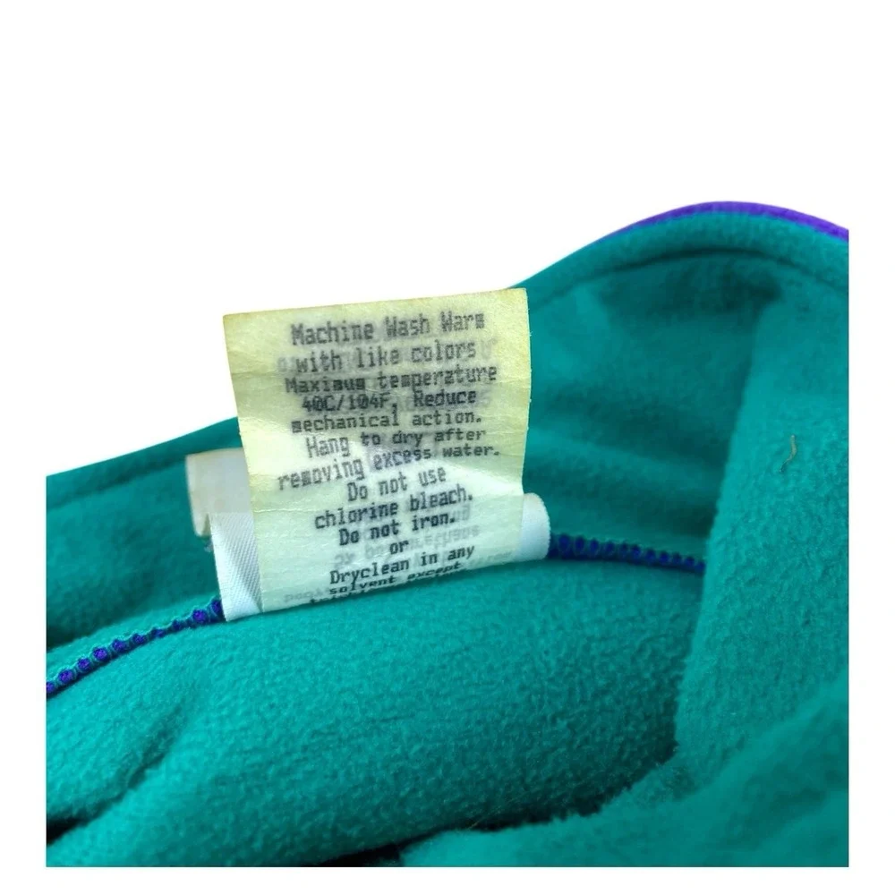VTG 90s Duofold Ski Jacket Fleece Micro Climate Womens S Purple Teal USA 1/4 Zip